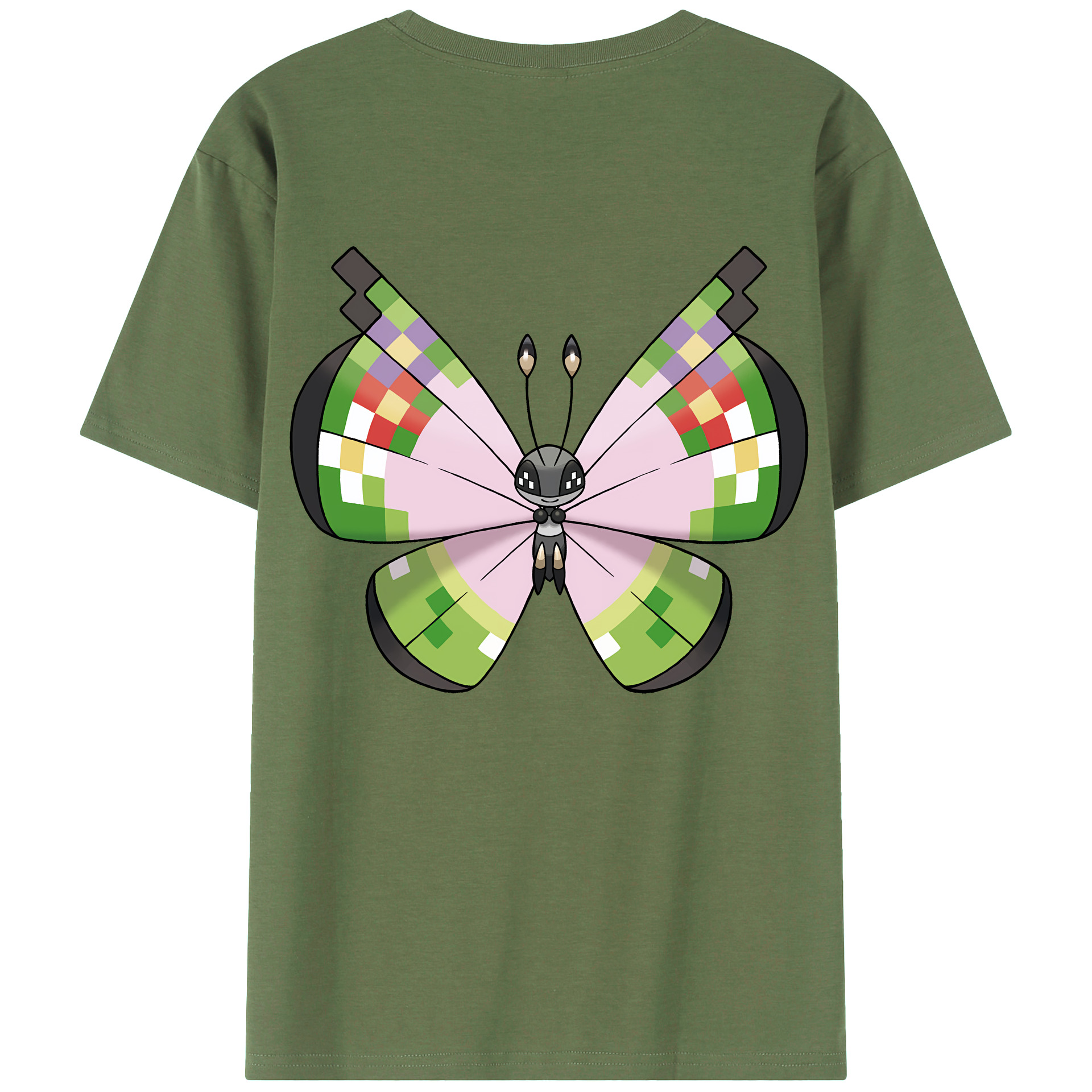 （画像用） ポケットモンスター Pokémon 綿100％ メンズ半袖Tシャツ（バックプリント） 通気性